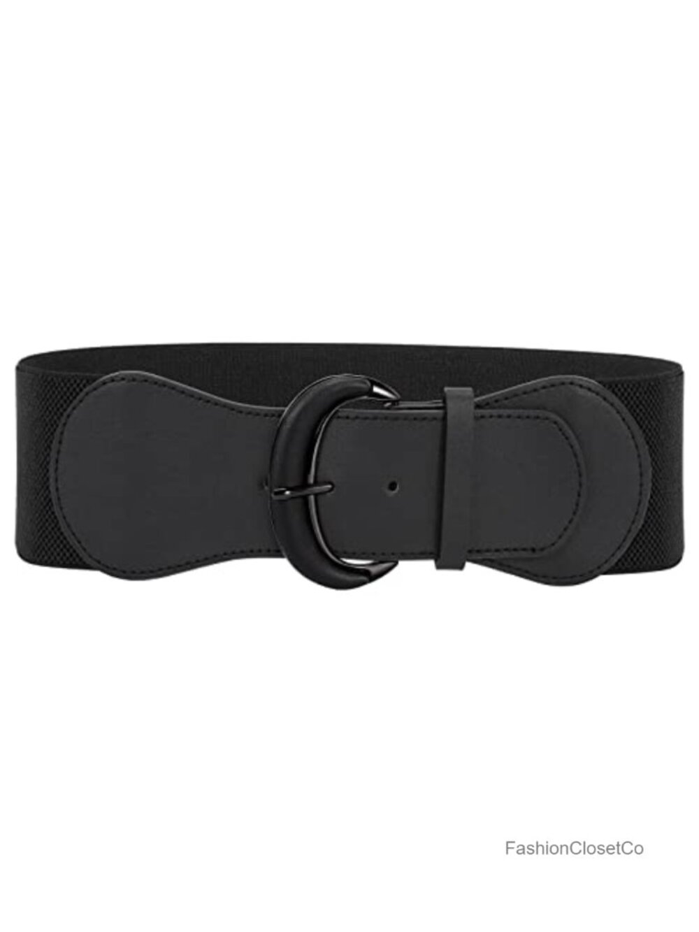 Wide Stretch Waist Belt for Women with Vintage Alloy Buckle